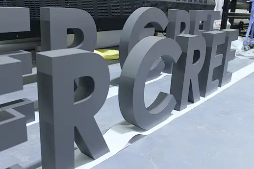 colored metal signage